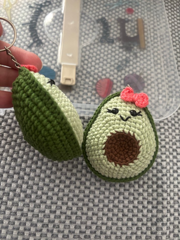 Renkli Örgü Avokado Anahtarlık Amigurumi - Görsel 4