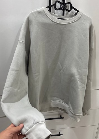 Gri Kadın Uzun Kollu Salaş Sweatshirt - Görsel 2