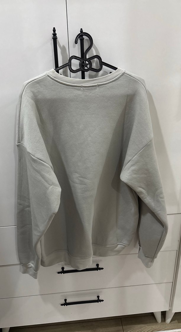 Gri Kadın Uzun Kollu Salaş Sweatshirt - Görsel 5