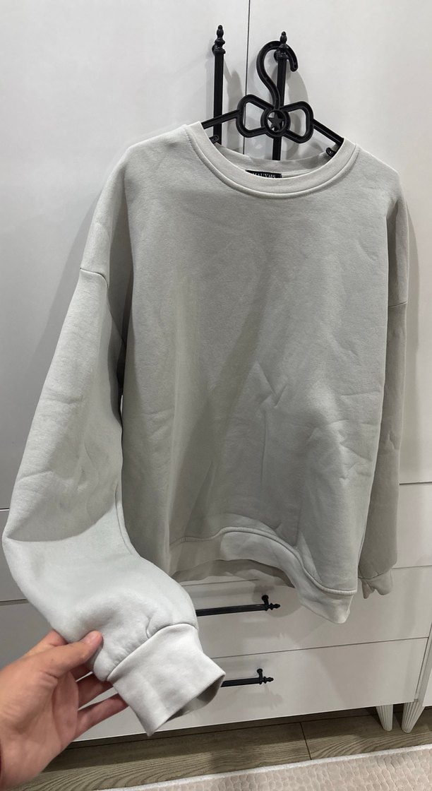 Gri Kadın Uzun Kollu Salaş Sweatshirt - Görsel 2