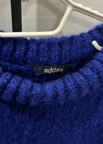 Kadın Mavi Örgü Salaş Kazak - Görsel 3