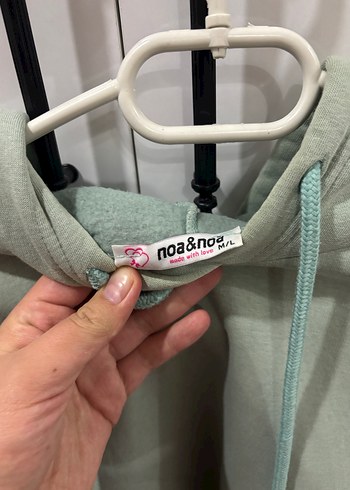 Çağla Yeşil Kapüşonlu Uzun Kollu Sweatshirt - Görsel 2