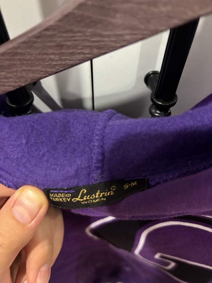 Mor Kapüşonlu Baskılı Sweatshirt - Görsel 2