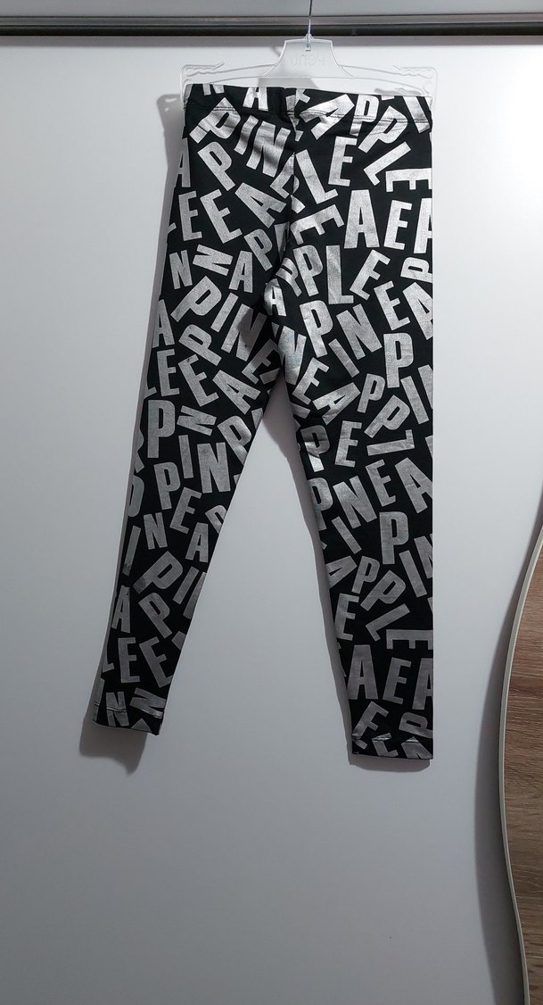 Kız Çocuk Siyah Gri Baskılı Rahat Tayt - Görsel 3