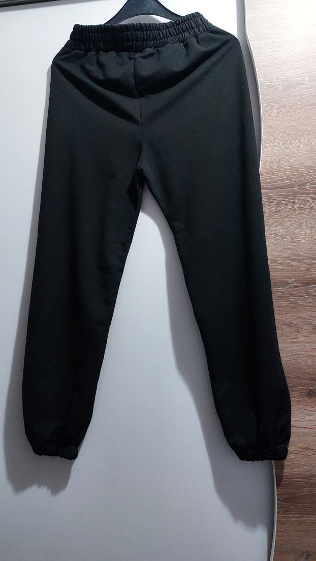 Siyah Rahat Kesim Kadın Eşofman Altı - Görsel 3