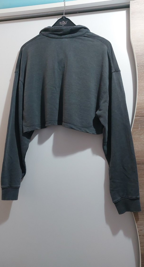 Gri Kadın Salaş Sweatshirt - Görsel 2