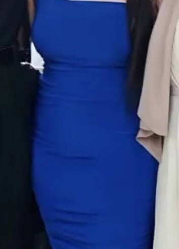 Lacivert midi elbise