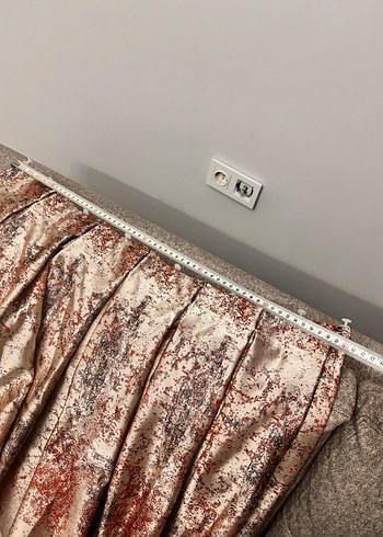 Bordo Gri Batik Desenli Saten Modern Perde - Görsel 3