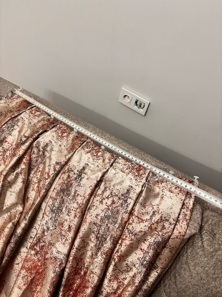 Bordo Gri Batik Desenli Saten Modern Perde - Görsel 3