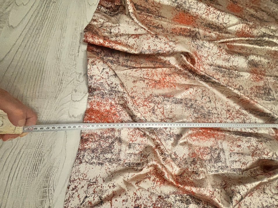 Bordo Gri Batik Desenli Saten Modern Perde - Görsel 5