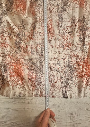 Patine Desenli Saten Fon Perde- Bej-kiremit Rengi Modern Perde - Görsel 3