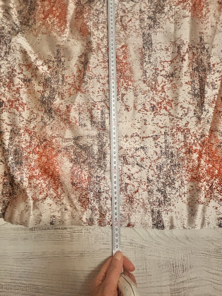 Patine Desenli Saten Fon Perde- Bej-kiremit Rengi Modern Perde - Görsel 3