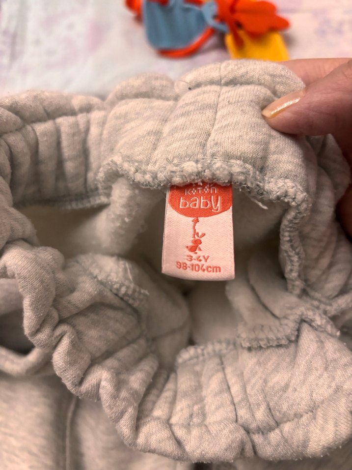 Gri Kız Çocuk Rahat Kesim Eşofman Altı - Görsel 2