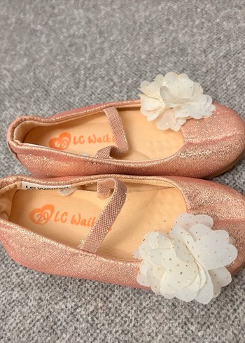 Pembe Çiçekli Kız Çocuk Babet Ayakkabı - Görsel 2