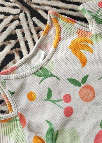 Kız Çocuk Renkli Baskılı Kısa Kollu Tişört - Görsel 2