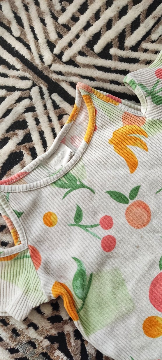 Kız Çocuk Renkli Baskılı Kısa Kollu Tişört - Görsel 2