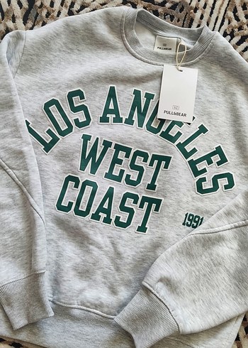 Kızlar için gri baskılı kısa kollu sweatshirt - Görsel 4