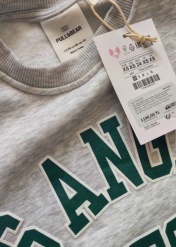 Kızlar için gri baskılı kısa kollu sweatshirt - Görsel 3