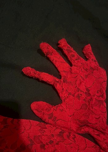 Kırmızı Dantel Uzun Tulum - Görsel 4