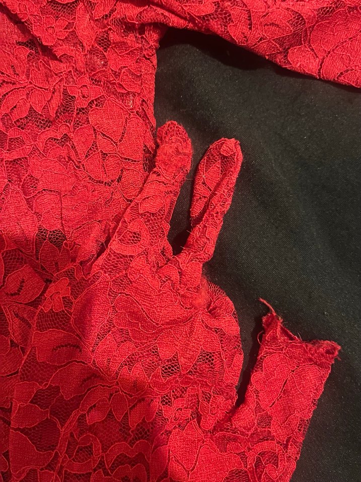Kırmızı Dantel Uzun Tulum - Görsel 5