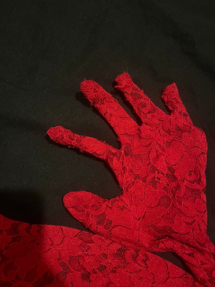 Kırmızı Dantel Uzun Tulum - Görsel 4