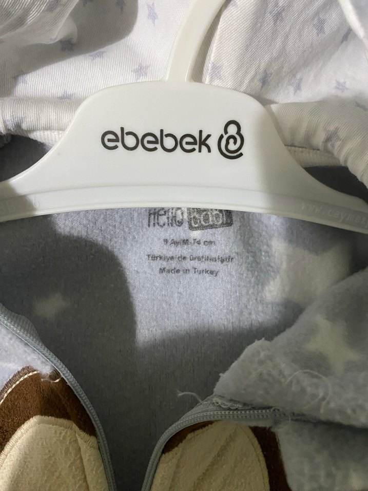 Gri Kapüşonlu Bebek Tulumu - Görsel 2