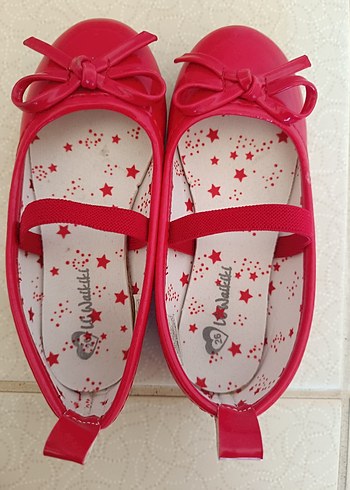 Kız Çocuk Kırmızı Fiyonk Detaylı Babet - Görsel 2