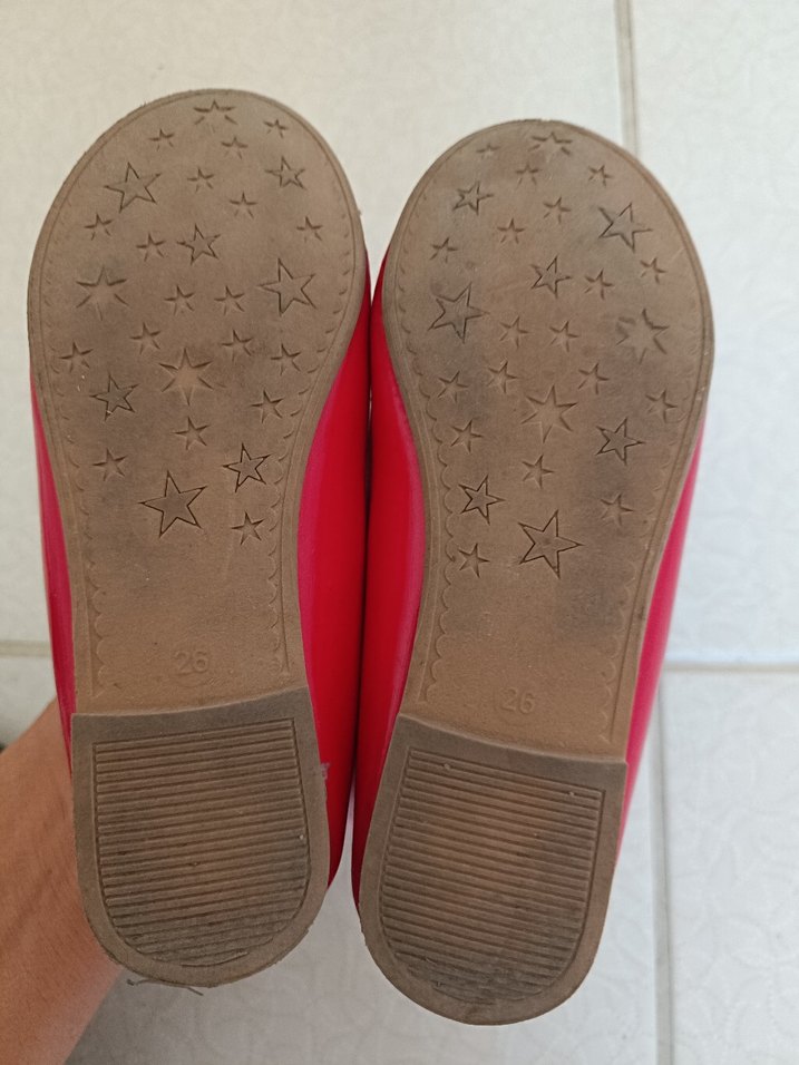 Kız Çocuk Kırmızı Fiyonk Detaylı Babet - Görsel 4