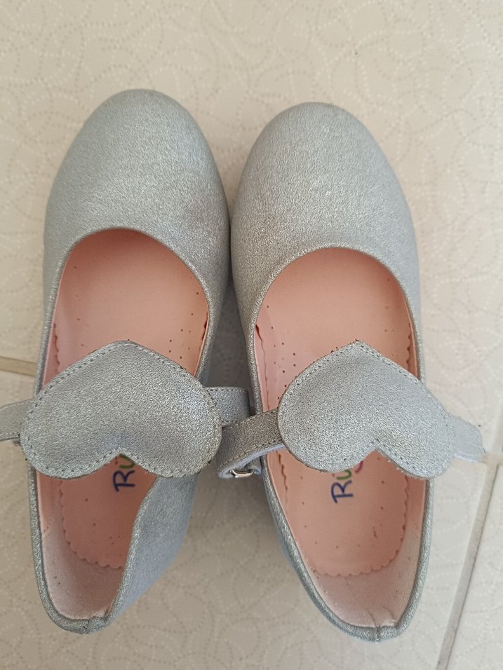 Tokalı Gri Kız Çocuk Babet Ayakkabı - Görsel 3