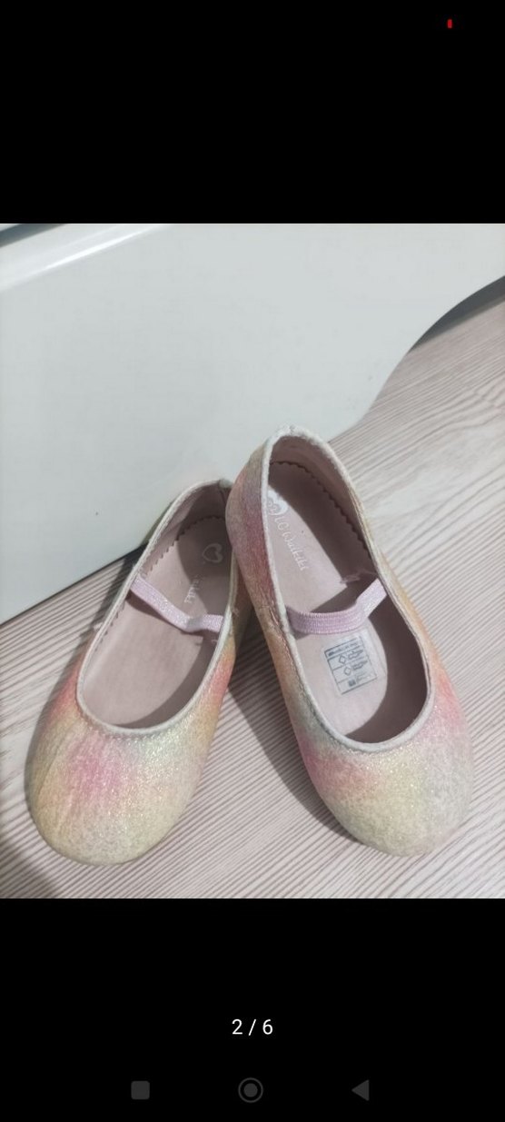 Kız Çocuk Çok Renkli Simli Babet Ayakkabı - Görsel 2