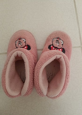 Kız Çocuk Pembe Nakışlı Sıcak Ev Terliği - Görsel 5