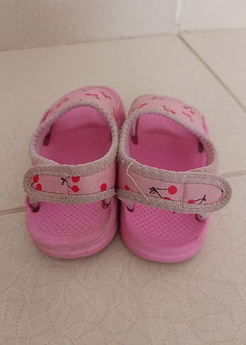 Kız Çocuk Pembe Kiraz Desenli Cırt Cırtlı Sandalet - Görsel 3