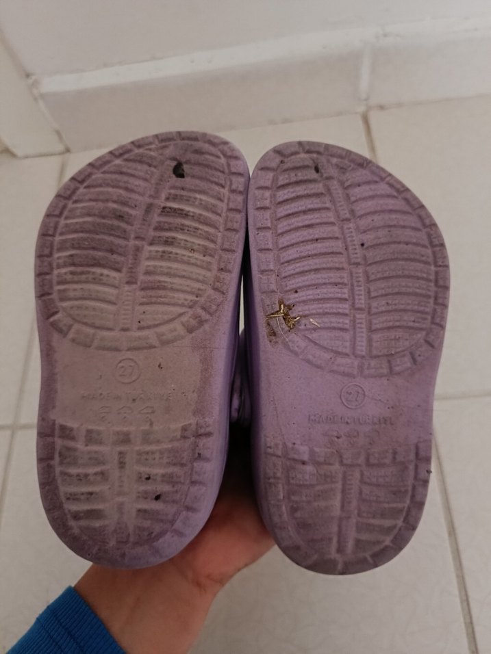 Kelebek İşlemeli Mor Kız Çocuk Terliği - Görsel 4