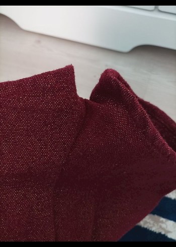 Bordo Süet Kemerli Kız Şortu - Görsel 7