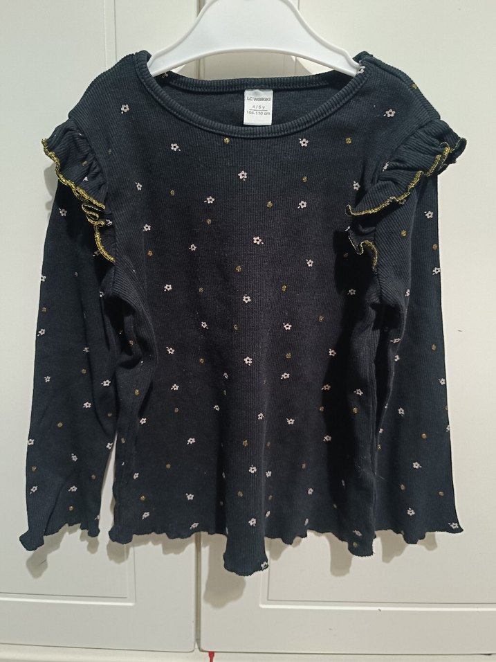 Siyah Uzun Kollu Bebek Kız Takımı - Görsel 2