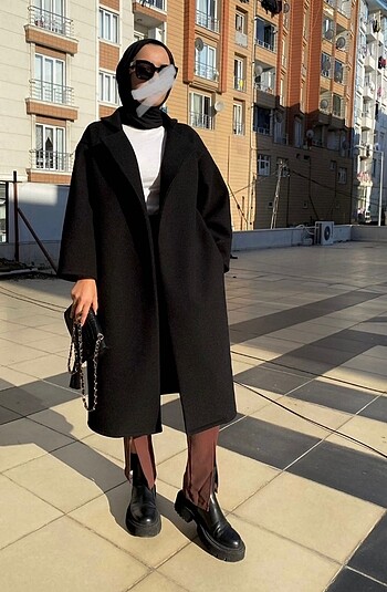 m Beden siyah Renk Siyah kaşe kaban