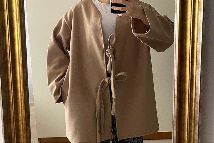 xl Beden Bağlamalı kaşe ceket