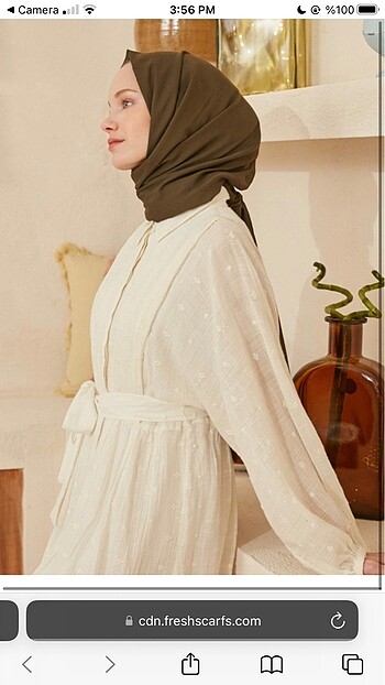 Fresh Scarfs İnce Pamul Vual Haki