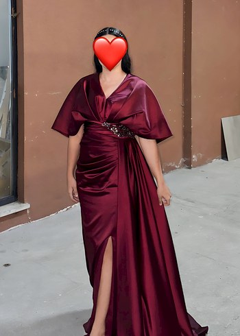 Bordo Uzun Abiye Elbise - Görsel 3