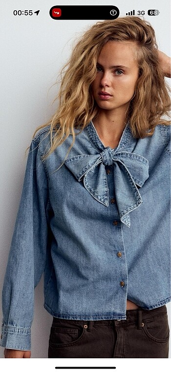 l Beden Zara denim gömlek