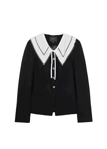 Zara Dugmeli Siyah Kadin Blazer İs Stili