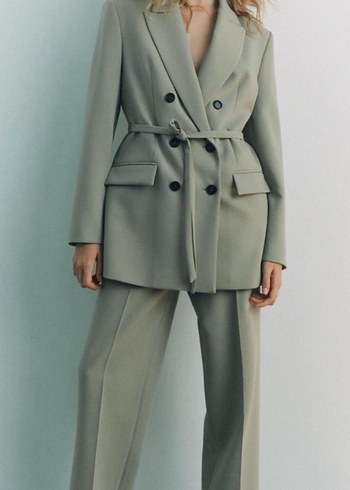 Zara Cift Sirali Blazer Pantolon Takim Ust M Alt L