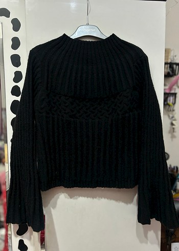 Siyah Örgü Kadın Kazak bir kere giyildi - Görsel 3