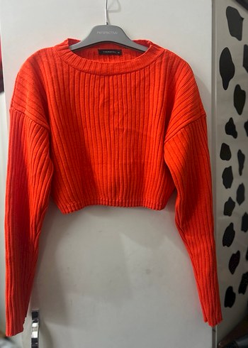 Kırmızı Örgü Kadın Uzun Kollu Kazak - Görsel 2