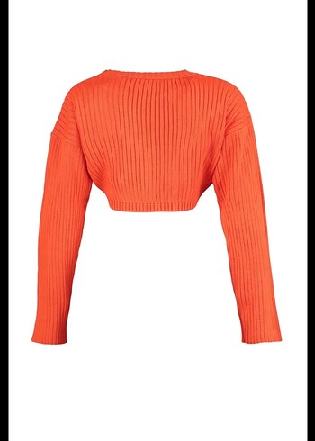 Kırmızı Örgü Kadın Uzun Kollu Kazak - Görsel 4