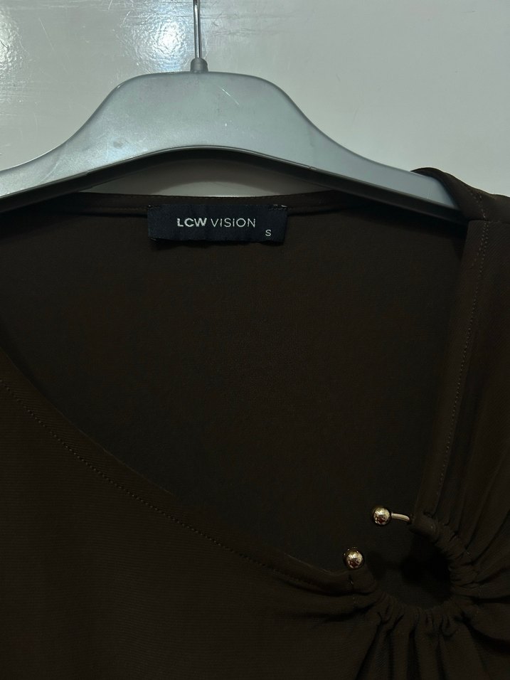 Kahve V Yaka Uzun Kollu Bluz yepyeni duruyor 1 kere giyidi - Görsel 2