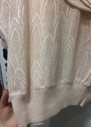 Bej Örgü Kadın Bluz - Görsel 4