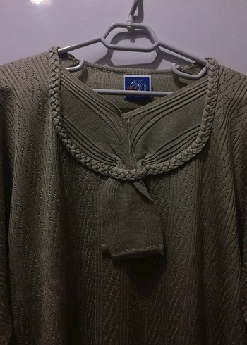 Bej Örgü Kadın Triko Kazak - Görsel 2