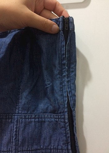 Kadın Lacivert Kot Midi Elbise - Görsel 3