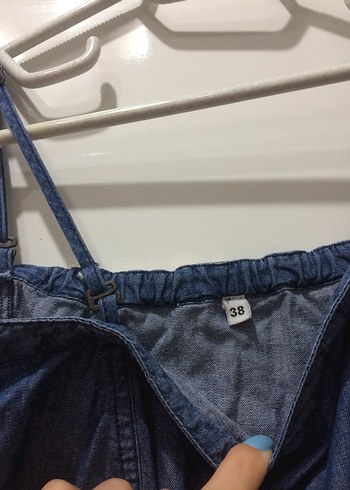 Kadın Lacivert Kot Midi Elbise - Görsel 4